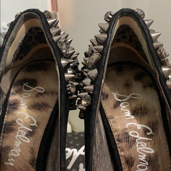 Sam Wdelman S-Lorissa Black Suede Heels - Picture 7 of 8